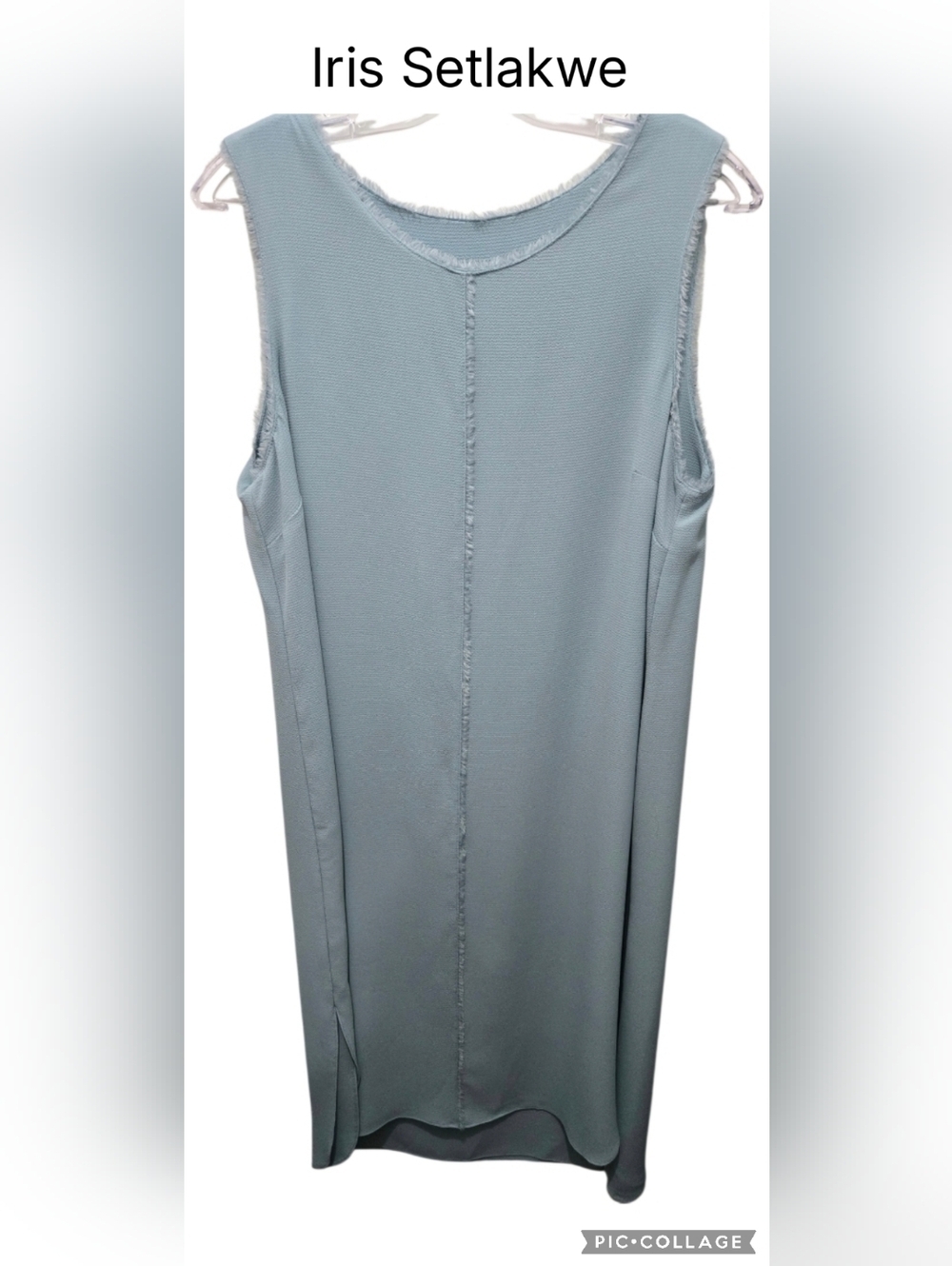 NWOT Iris Setlakwe Baby Blue Sleeveless  Assymitrical Minimalist Dress Sz 12 Us